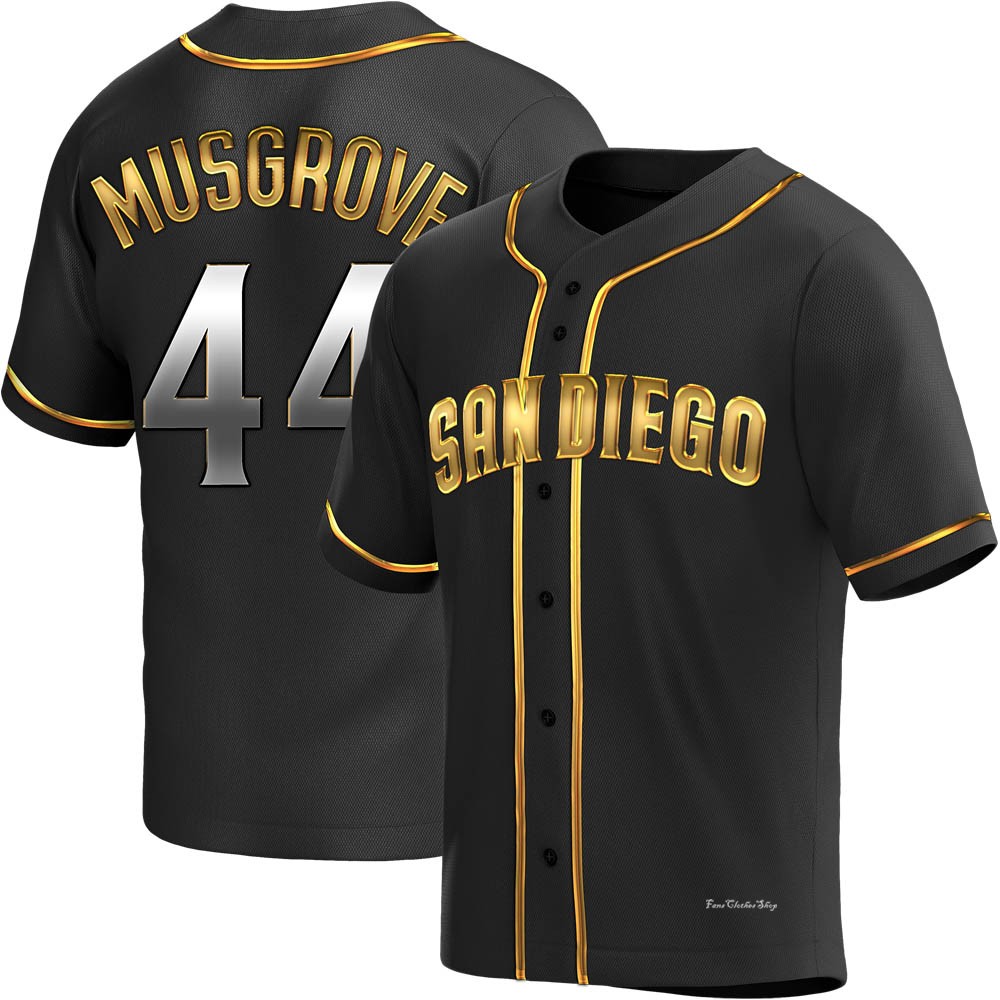 Men's Joe Musgrove San Diego Padres Replica Black Golden Alternate Jersey