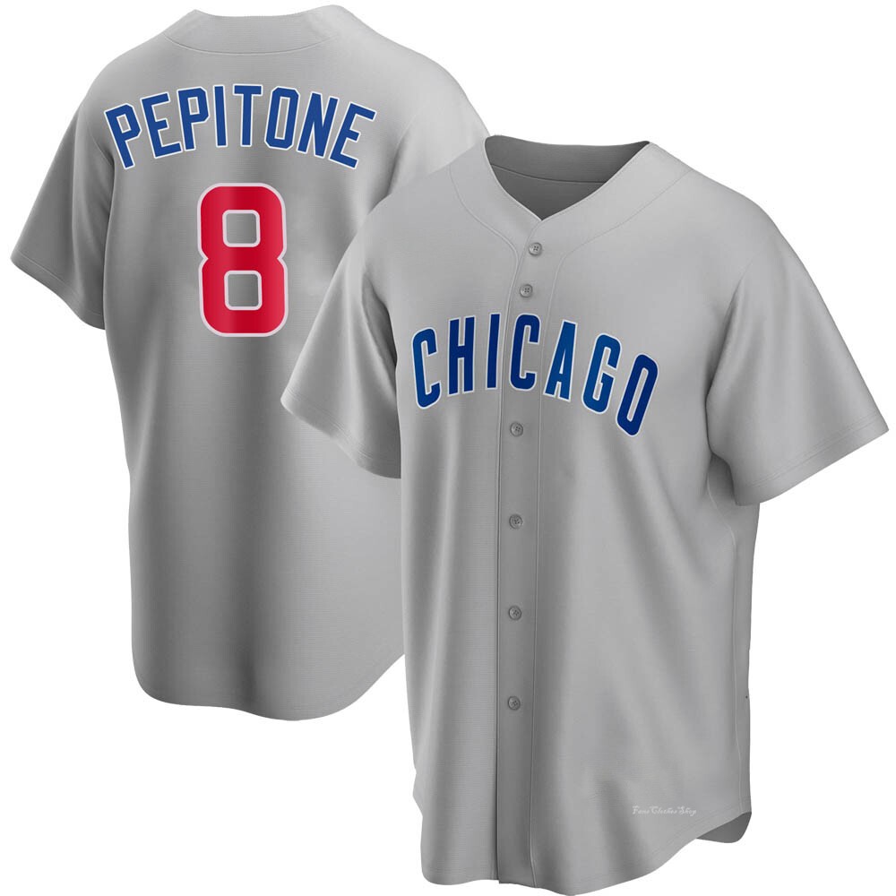 Men's Joe Pepitone Chicago Cubs Replica Gray Road Jersey
