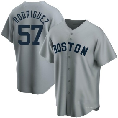 Men's Joely Rodriguez Boston Red Sox Replica Gray Road Cooperstown Collection Jersey