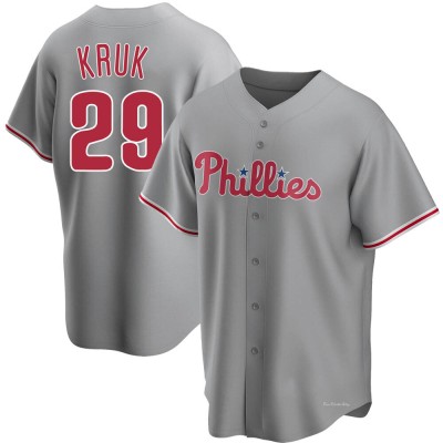 Men's John Kruk Philadelphia Phillies Replica Gray Road Jersey