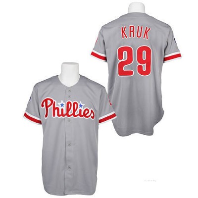 Men's John Kruk Philadelphia Phillies Replica Grey Throwback Jersey