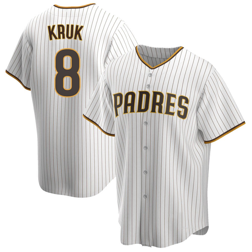 Men's John Kruk San Diego Padres Replica White/Brown Home Jersey
