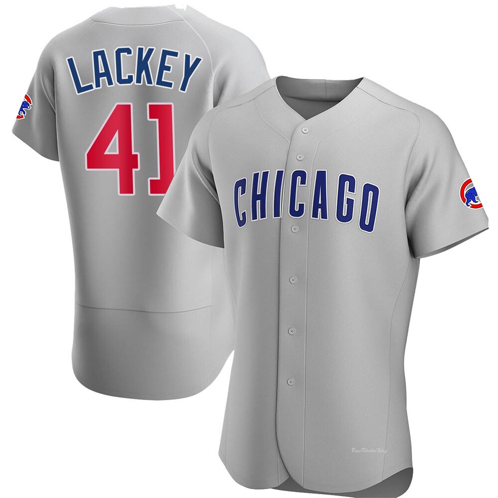 Men's John Lackey Chicago Cubs Authentic Gray Road Jersey