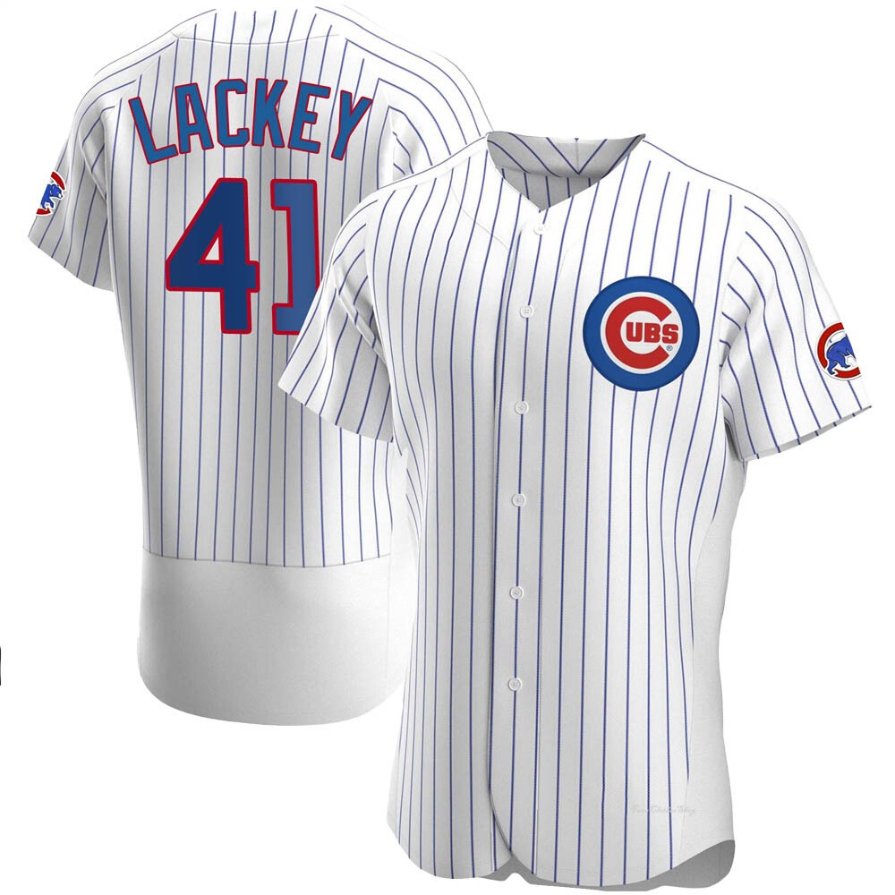 Men's John Lackey Chicago Cubs Authentic White Home Jersey