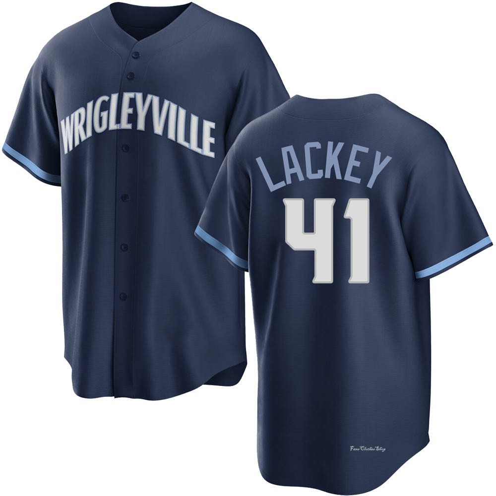 Men's John Lackey Chicago Cubs Replica Navy 2021 City Connect Jersey