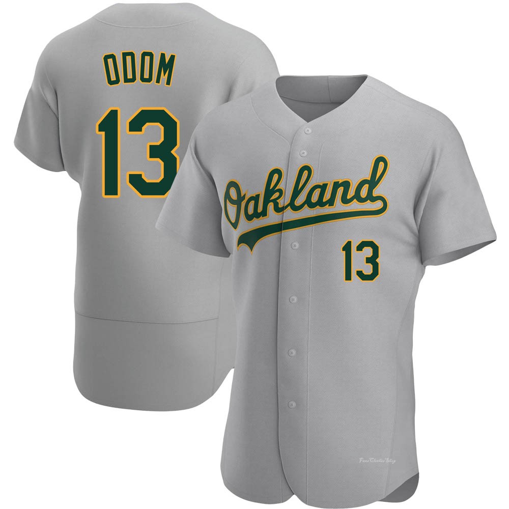 Men's John Odom Oakland Athletics Authentic Gray Road Jersey