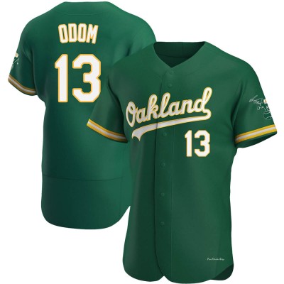 Men's John Odom Oakland Athletics Authentic Green Kelly Alternate Jersey
