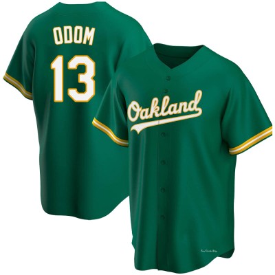 Men's John Odom Oakland Athletics Replica Green Kelly Alternate Jersey
