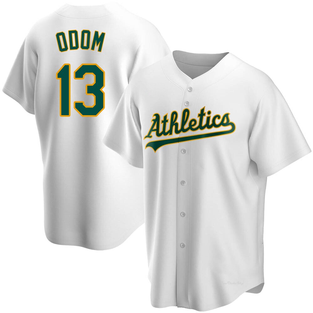 Men's John Odom Oakland Athletics Replica White Home Jersey