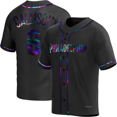Men's Johnny Callison Philadelphia Phillies Replica Black Holographic Alternate Jersey