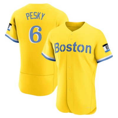 Men's Johnny Pesky Boston Red Sox Authentic Gold/Light Blue 2021 City Connect Jersey