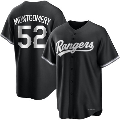 Men's Jordan Montgomery Texas Rangers Replica Black/White Jersey