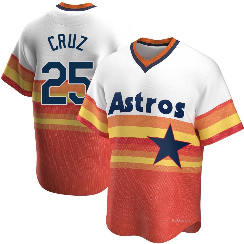 Men's Jose Cruz Jr. Houston Astros Replica White Home Cooperstown Collection Jersey