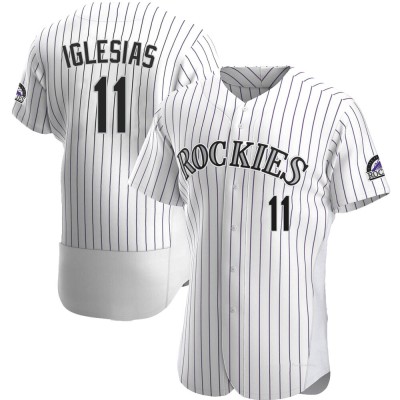 Men's Jose Iglesias Colorado Rockies Authentic White Home Jersey
