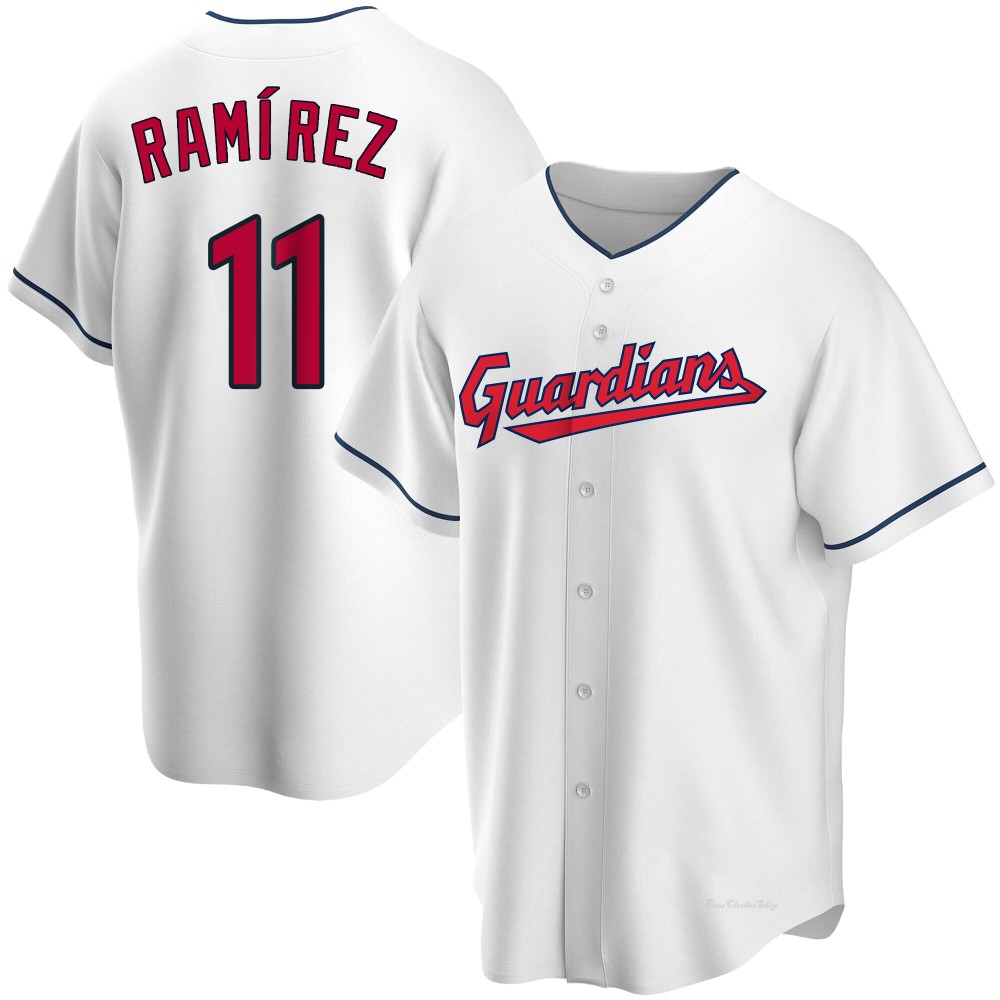 Men's Jose Ramirez Cleveland Guardians Replica White Home Jersey