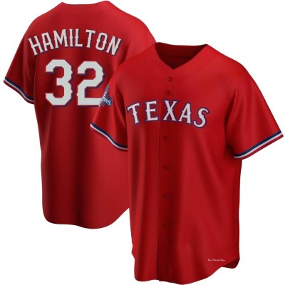 Men's Josh Hamilton Texas Rangers Replica Red Alternate 2023 World Series Champions Jersey