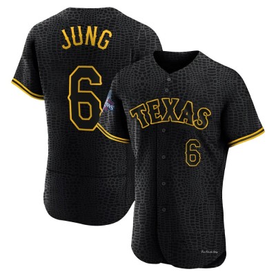 Men's Josh Jung Texas Rangers Authentic Black Snake Skin City 2023 World Series Champions Jersey