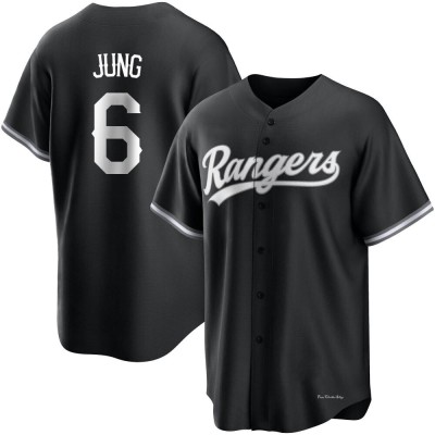 Men's Josh Jung Texas Rangers Replica Black/White Jersey