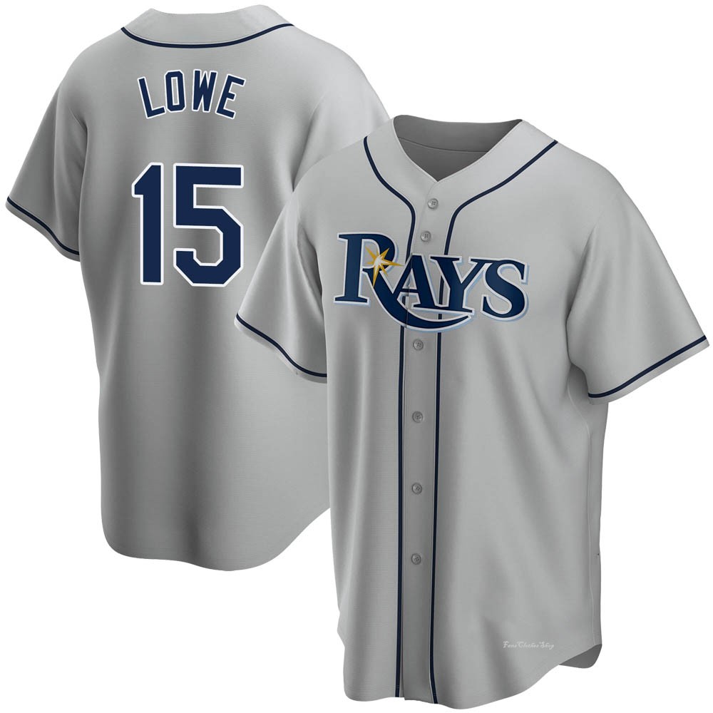 Men's Josh Lowe Tampa Bay Rays Replica Gray Road Jersey