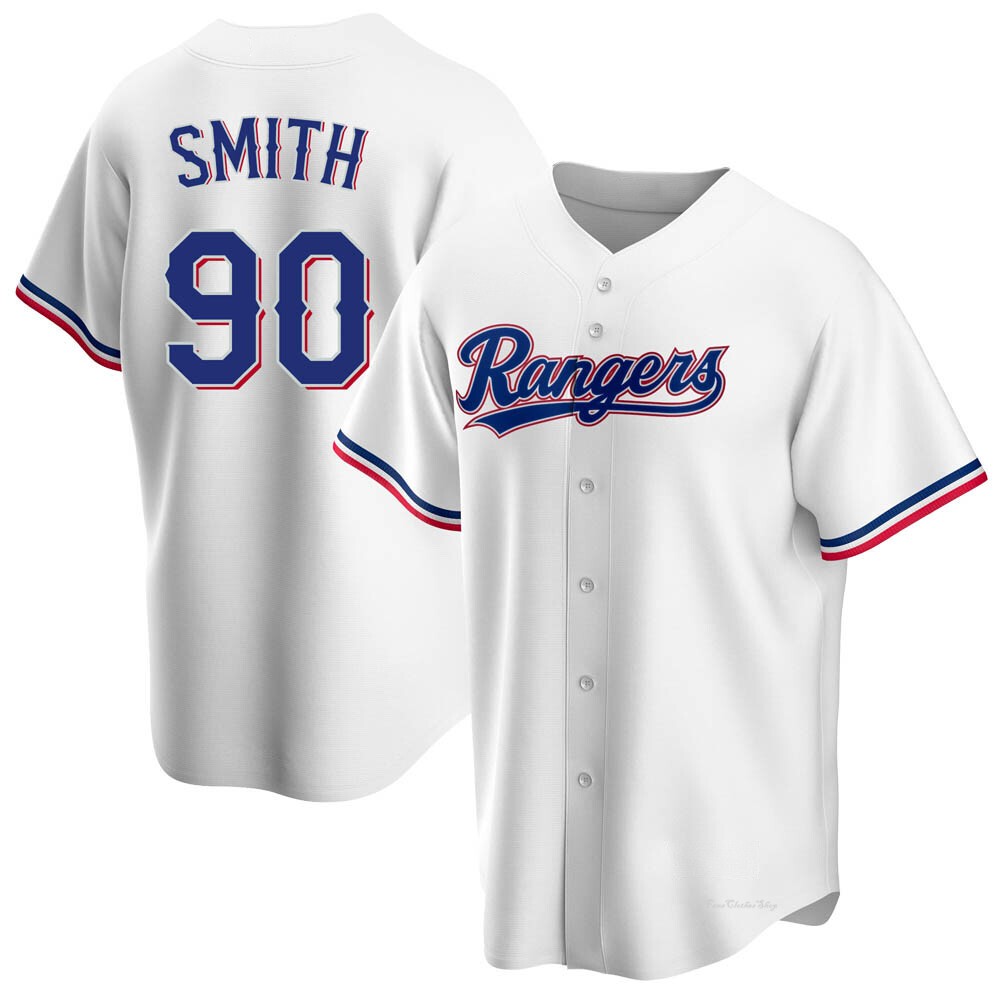 Men's Josh Smith Texas Rangers Replica White Home Jersey