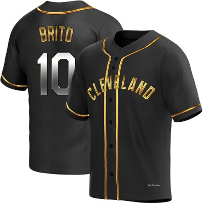 Men's Juan Brito Cleveland Guardians Replica Black Golden Alternate Jersey