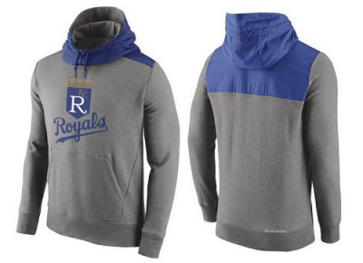 Men's Kansas City Royals Gray Cooperstown Collection Hybrid Pullover Hoodie