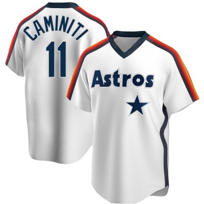 Men's Ken Caminiti Houston Astros Replica White Home Cooperstown Collection Team Jersey