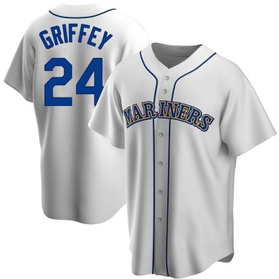 Men's Ken Griffey Seattle Mariners Replica White Home Cooperstown Collection Jersey