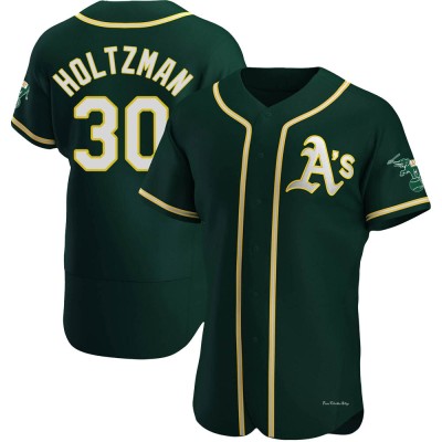 Men's Ken Holtzman Oakland Athletics Authentic Green Alternate Jersey