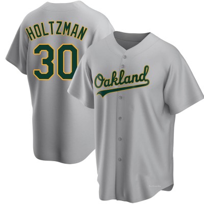 Men's Ken Holtzman Oakland Athletics Replica Gray Road Jersey