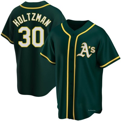 Men's Ken Holtzman Oakland Athletics Replica Green Alternate Jersey