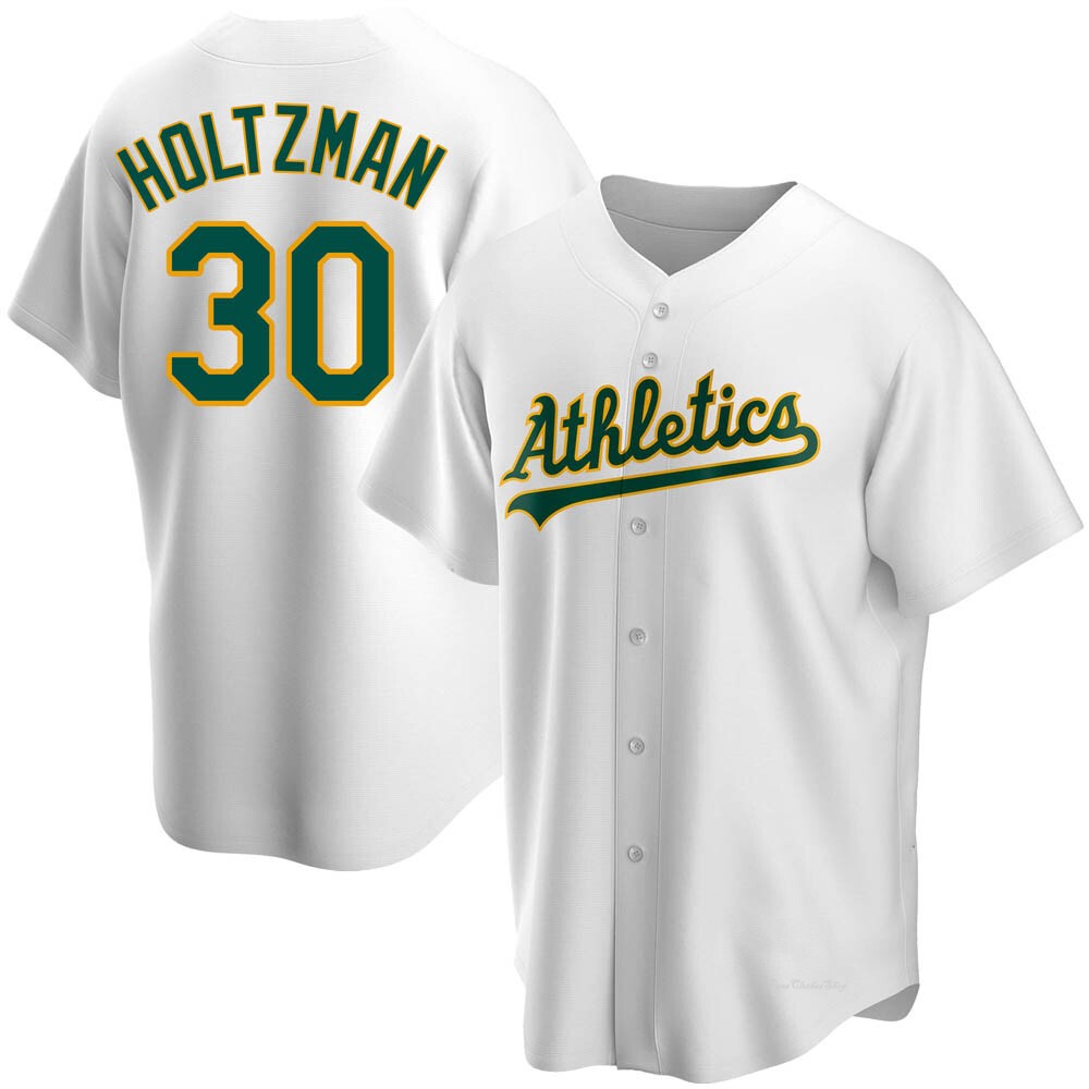 Men's Ken Holtzman Oakland Athletics Replica White Home Jersey