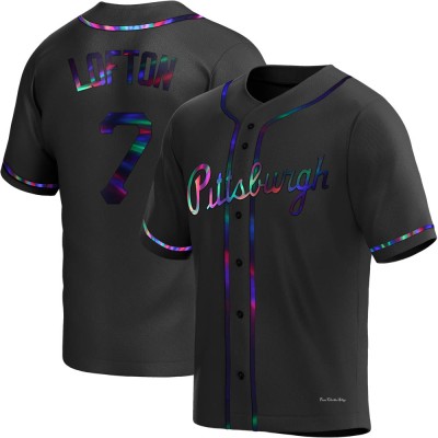 Men's Kenny Lofton Pittsburgh Pirates Replica Black Holographic Alternate Jersey