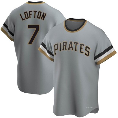 Men's Kenny Lofton Pittsburgh Pirates Replica Gray Road Cooperstown Collection Jersey