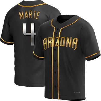 Men's Ketel Marte Arizona Diamondbacks Replica Black Golden Alternate Jersey