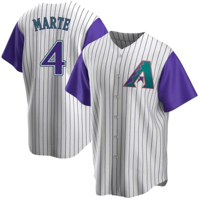 Men's Ketel Marte Arizona Diamondbacks Replica Cream/Purple Alternate Cooperstown Collection Jersey