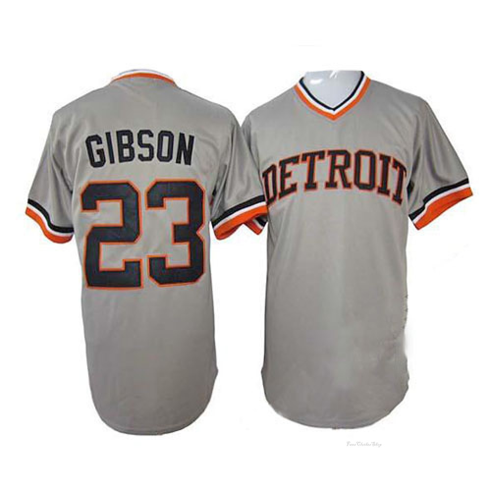 Men's Kirk Gibson Detroit Tigers Replica Grey 1968 Throwback Jersey