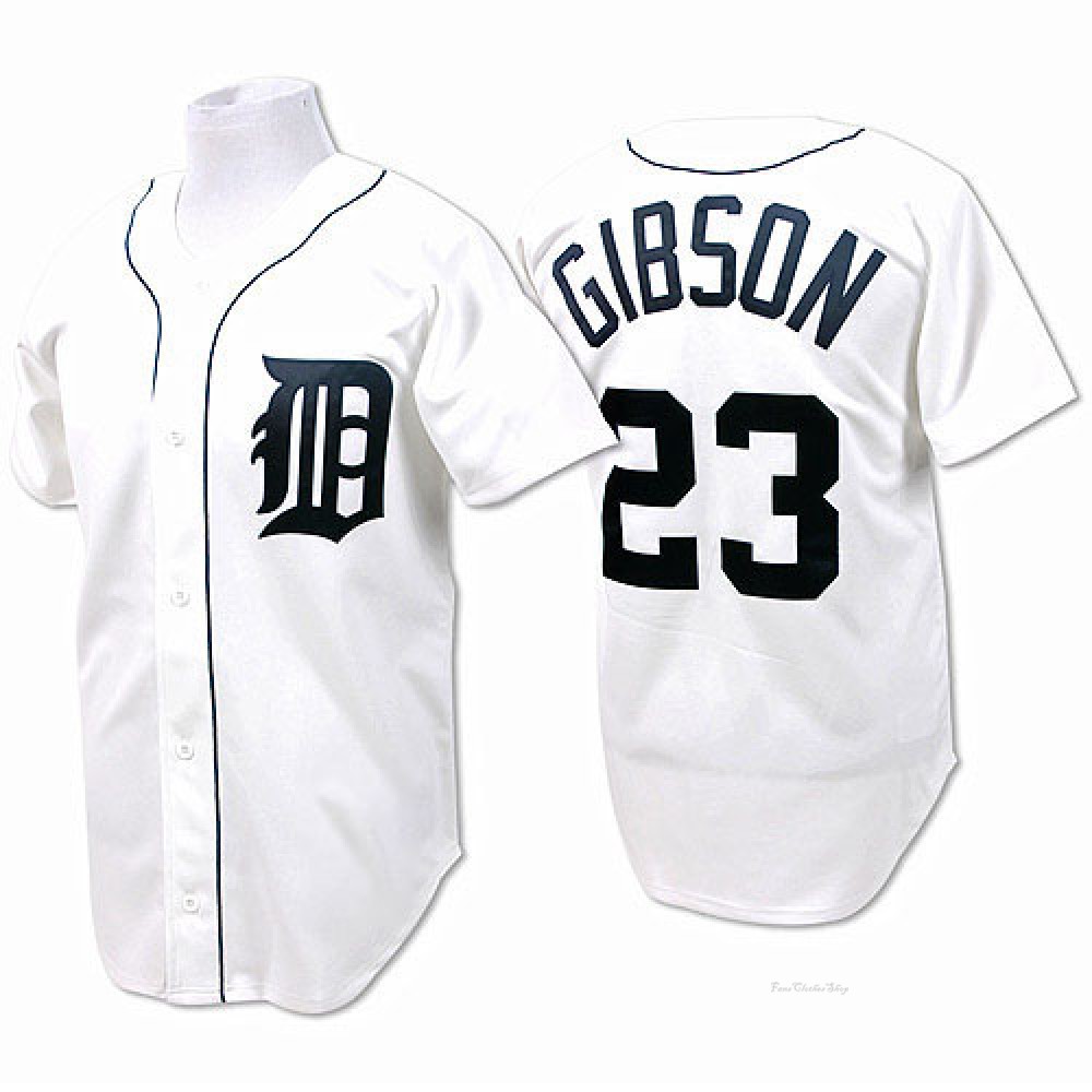 Men's Kirk Gibson Detroit Tigers Replica White Throwback Jersey