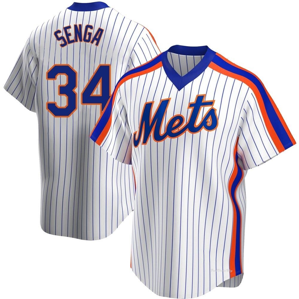 Men's Kodai Senga New York Mets Replica White Home Cooperstown Collection Jersey