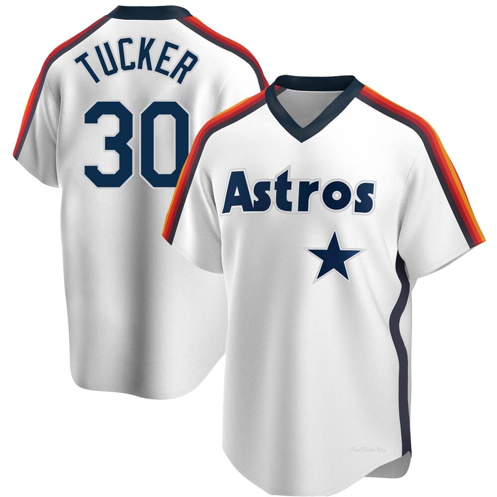 Men's Kyle Tucker Houston Astros Replica White Home Cooperstown Collection Team Jersey