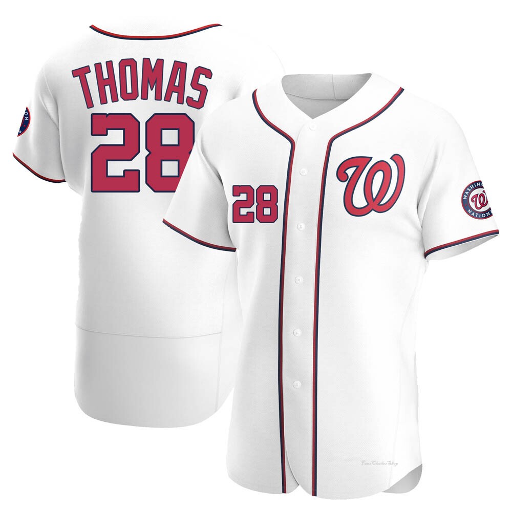 Men's Lane Thomas Washington Nationals Authentic White Home Jersey