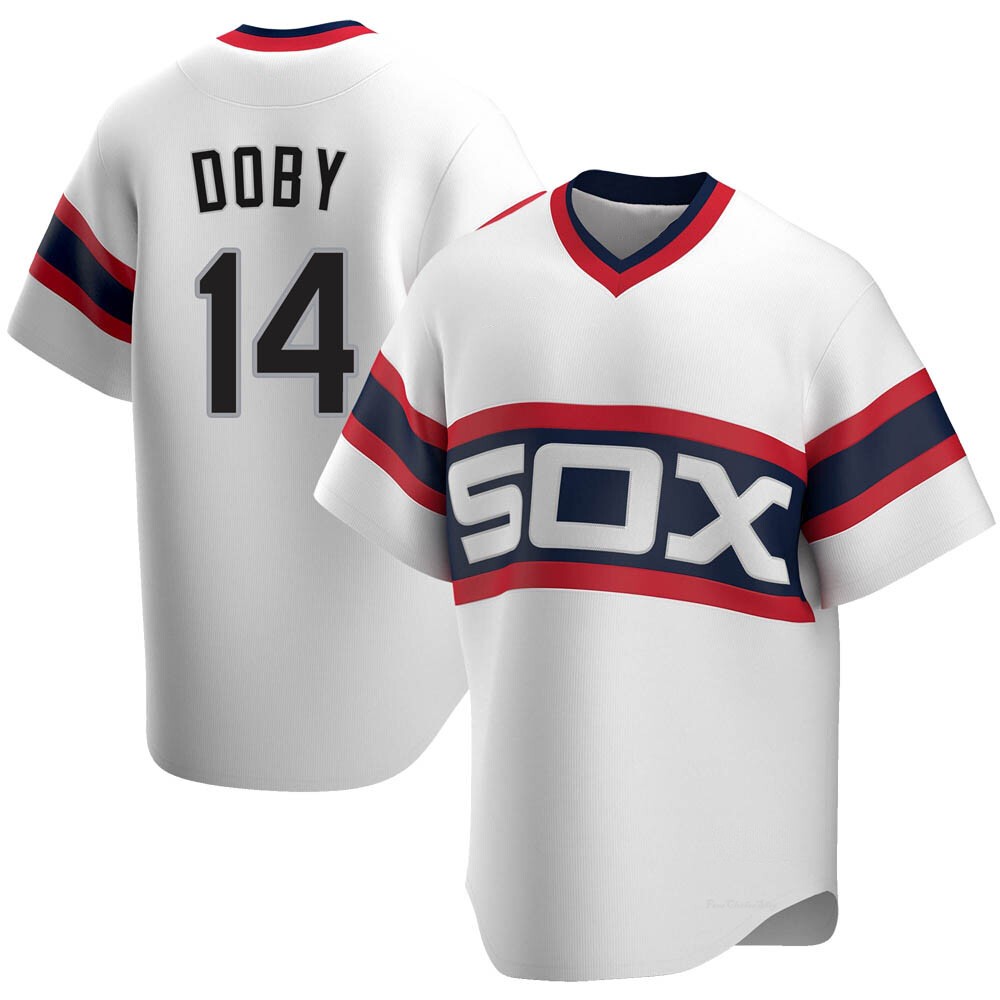 Men's Larry Doby Chicago White Sox Replica White Cooperstown Collection Jersey