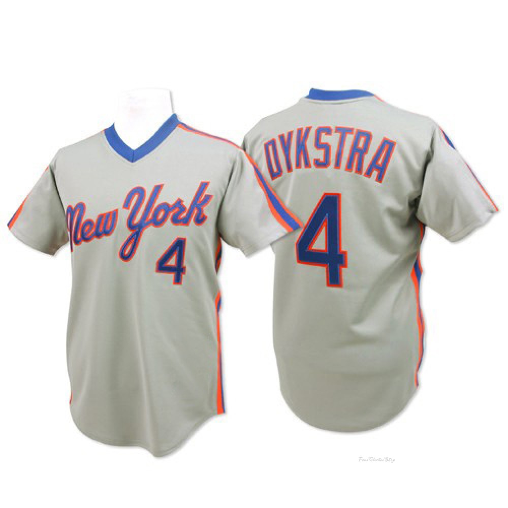 Men's Lenny Dykstra New York Mets Replica Grey Throwback Jersey