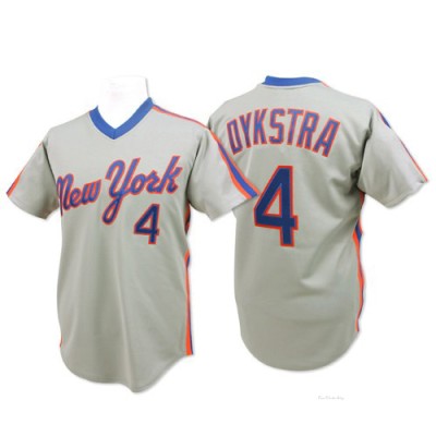 Men's Lenny Dykstra New York Mets Replica Grey Throwback Jersey