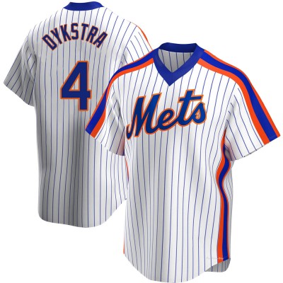 Men's Lenny Dykstra New York Mets Replica White Home Cooperstown Collection Jersey