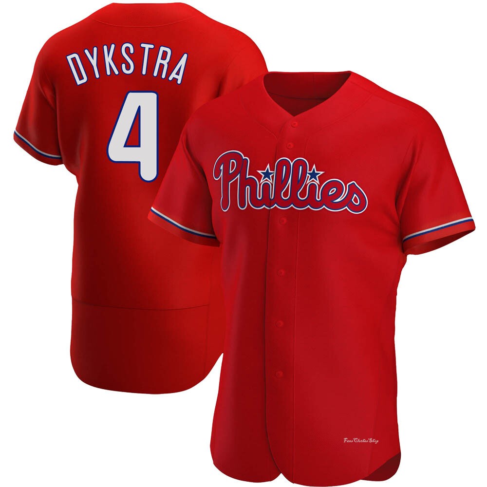 Men's Lenny Dykstra Philadelphia Phillies Authentic Red Alternate Jersey