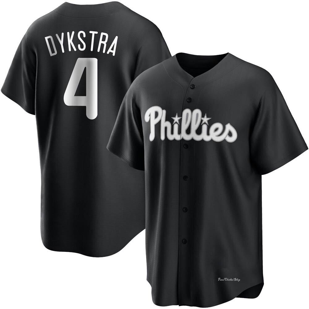 Men's Lenny Dykstra Philadelphia Phillies Replica Black/White Jersey