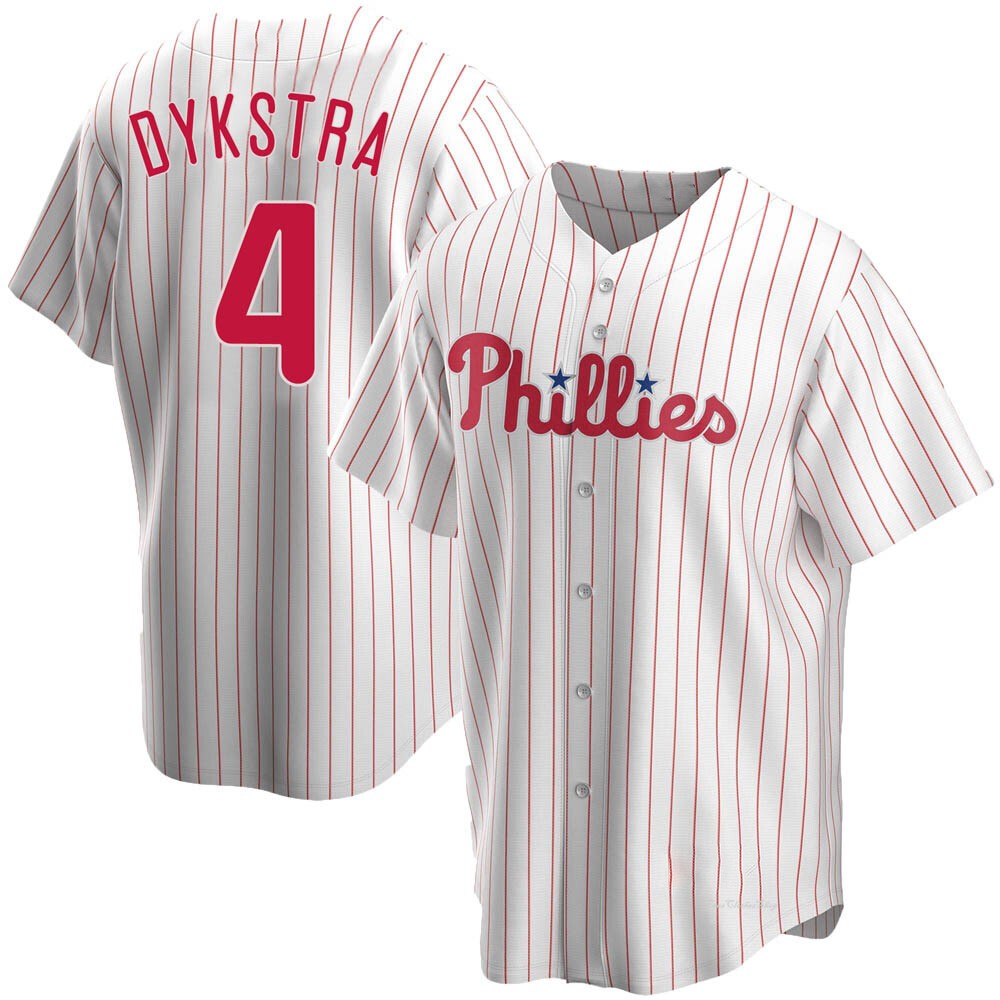 Men's Lenny Dykstra Philadelphia Phillies Replica White Home Jersey