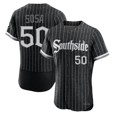 Men's Lenyn Sosa Chicago White Sox Authentic Black 2021 City Connect Jersey