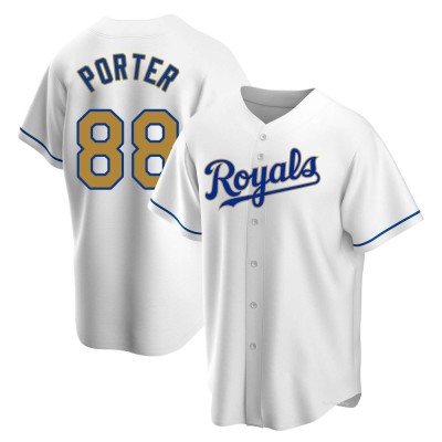 Men's Logan Porter Kansas City Royals Replica Gold White Home Jersey
